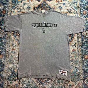 Vintage MLB Colorado Rockies Spellout T-shirt Size XL